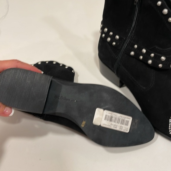 NWOT Booties! Country vibe, comfy and cute! Black suede like with silver stud - Picture 2 of 7